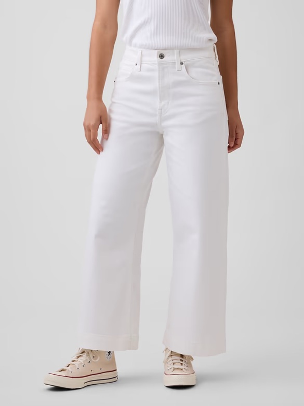 NWT GAP Women's High-Rise Wide Leg Jeans - White/Cream